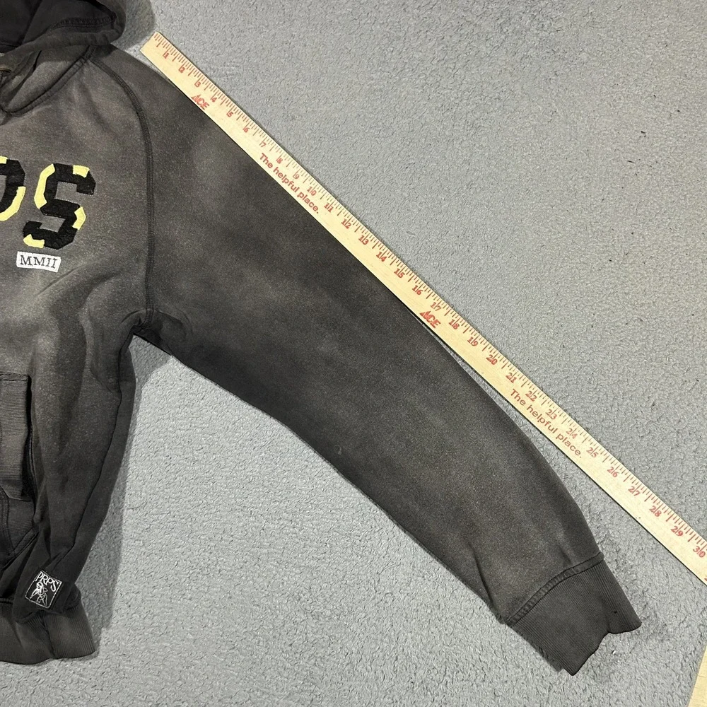 PRPS Hoodie Mens Large Gray Black Pullover Sweatshirt Streetwear #3619